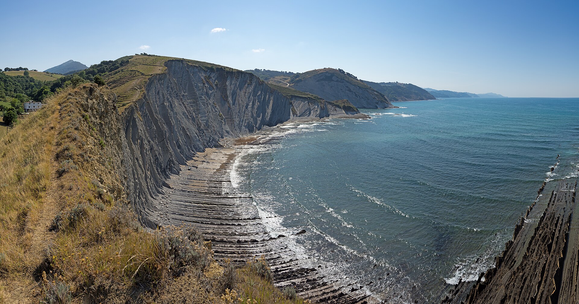 Zumaia 与 Deba 之间的大西洋海岸实景